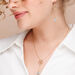 Halskette Clover Charm, Aqua Chalzedon, 18 Karat Rosegold vergoldet 