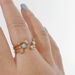 Silber Open Ring, Amazonit, Rosegold Bild 4