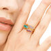 Silber Ring, CUBE, Grner Achat, Rosegold Bild 2