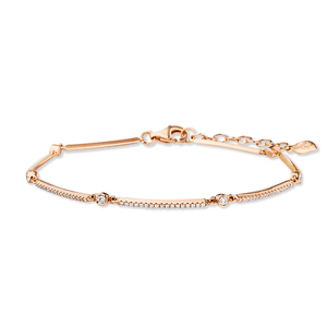 Armband Bar, 18K Rosegold, Diamanten