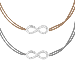 Armband Set mit Diamanten, INFINITY, 14 Karat Wei�gold