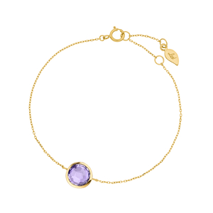 Armkette Amethyst, 14 Karat Gelbgold