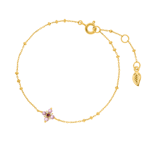 Armkette BLOOM, Amethyst/Rhodolith, 18 Karat Gelbgold vergoldet