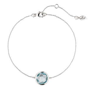 Armkette Blue Topaz, 14 Karat Weigold
