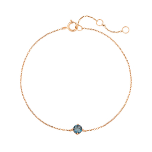 Armkette Cabochon, Blue Topaz, 14 K Rosegold