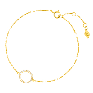 Armkette Circle mit Diamanten, 18 K Gelbgold