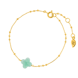 Armkette Clover Gem, Amazonit, 18 Karat Gelbgold vergoldet