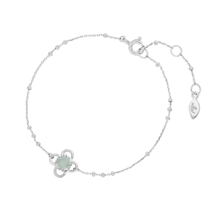 Armkette Clover Gem, Aqua Chalzedon, 925 Sterlingsilber