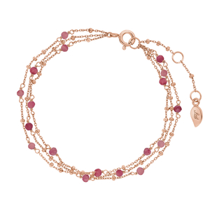 Armkette Flying Gems, 3-reihig, Rubin, 18 K Rosegold vergoldet Armkette Flying Gems, 3-reihig, Rubin, 18 K Rosegold vergoldet