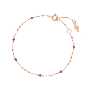 Armkette Flying Gems, Amethyst, 18 K Rosegold vergoldet