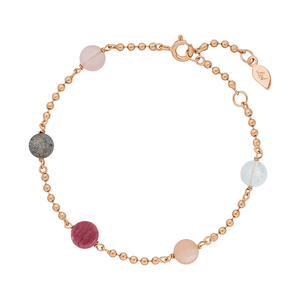 Armkette Gorgeous Gems, 18 K Rosegold vergoldet