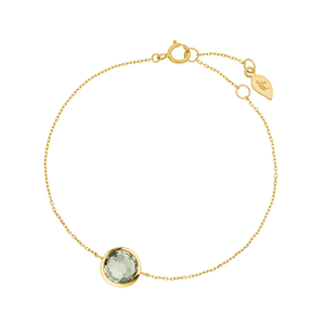 Armkette Green Amethyst, 14 Karat Gelbgold