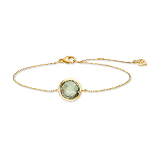 Armkette Green Amethyst, 14 Karat Gelbgold