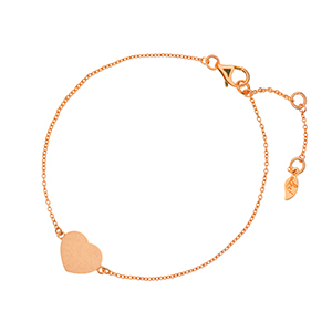 Armkette Heart-Disc, matt, 18 K Rosegold vergoldet