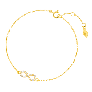 Armkette Infinity mit Diamanten, 18 Karat Gelbgold