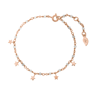 Armkette Labradorit Stars, 18 K Rosegold vergoldet