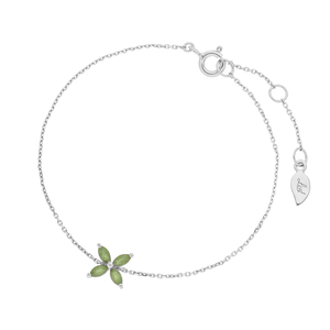 Armkette Leaf Flower, Aventurin, 925 Sterlingsilber