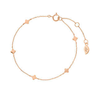 Armkette MINI Clover, 14 Karat Rosegold