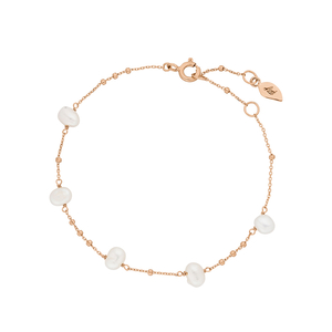 Armkette Perle, 18 K Rosegold vergoldet