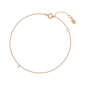 Armkette Pure Ball Chain, Diamant, 14 K Rosegold