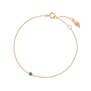 Armkette Smaragd, 14K Rosegold