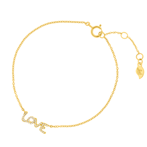 Armkette TINY LOVE mit Diamanten, 14 Karat Gelbgold