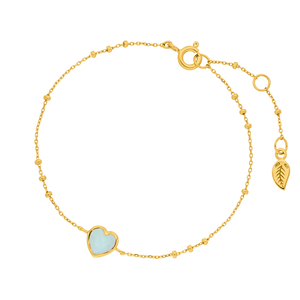 Armkette VALENTINE, Aqua Chalzedon, 18 Karat Gelbgold vergoldet