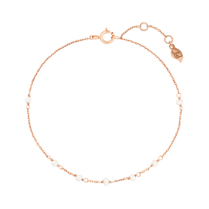 Armkette White Pearls, 14 K Rosegold