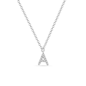 Buchstabenketten, 14 Karat Weigold mit Diamanten
