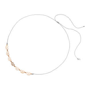 Choker Brezn, 18 Karat Rosegold vergoldet, Grau