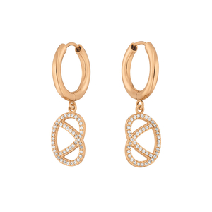 Creole Brezn mit Zirkonia, 18 K Rosegold vergoldet