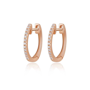 Creole Circle XS mit Diamanten, 12mm, 18 Karat Rosegold