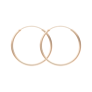 Creole Rund L, 40mm, 14 Karat Rosegold