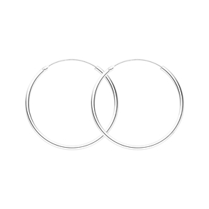 Creole Rund L, 40mm, 14 Karat Weigold