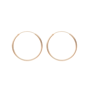 Creole Rund M, 30mm, 14 Karat Rosegold