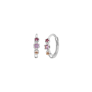 Creole Three Gems, Amethyst, 925 Sterlingsilber