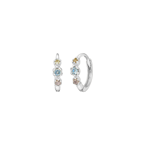 Creole Three Gems, Blauer Topas, 925 Sterlingsilber