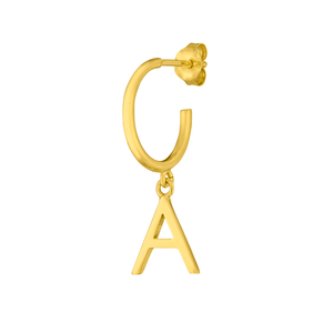 Creole mit Buchstaben-Charm, 18 K Gelbgold vergoldet