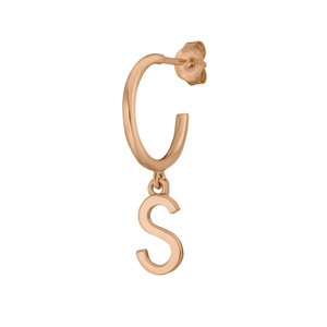 Creole mit Buchstaben-Charm, 18 K Rosegold vergoldet