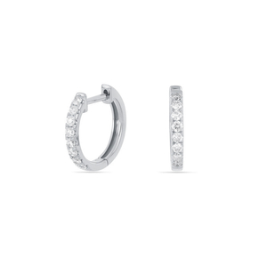 Creole mit Diamanten, 18 Karat Weigold