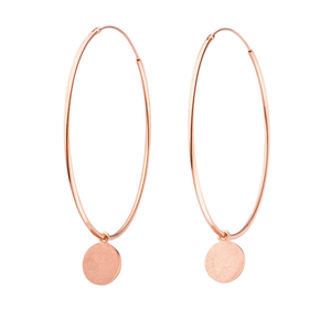 Creole mit Plttchen 1 cm matt, 18 K Rosgold vergoldet