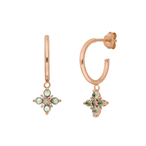 Creolen BLOOM, Labradorit/Aventurin, 18 Karat Rosegold vergoldet