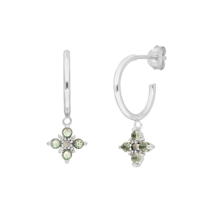 Creolen BLOOM, Labradorit/Aventurin, 925 Sterlingsilber