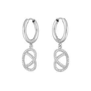 Creolen Brezn mit Zirkonia, 925 Sterlingsilber Creolen Brezn mit Zirkonia, 925 Sterlingsilber