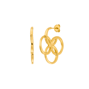 Creolen Clover Charm, klein, 18 K Gelbgold vergoldet