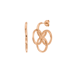 Creolen Clover Charm, klein, 18 K Rosegold vergoldet