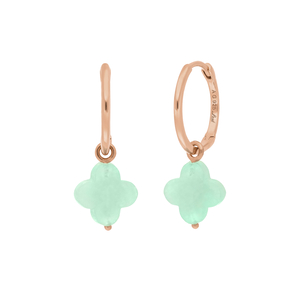 Creolen Clover Gem, Amazonit, 18 Karat Rosegold vergoldet