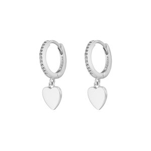 Creolen HEARTS/Zirkonia, 925 Sterlingsilber, rhodiniert