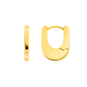 Creolen HUGGIE Oval, 18 K Gelbgold vergoldet