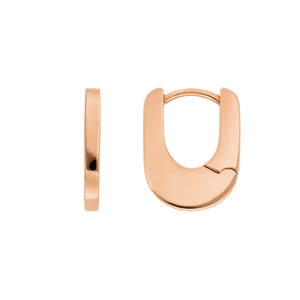 Creolen HUGGIE Oval, 18 K Rosegold vergoldet